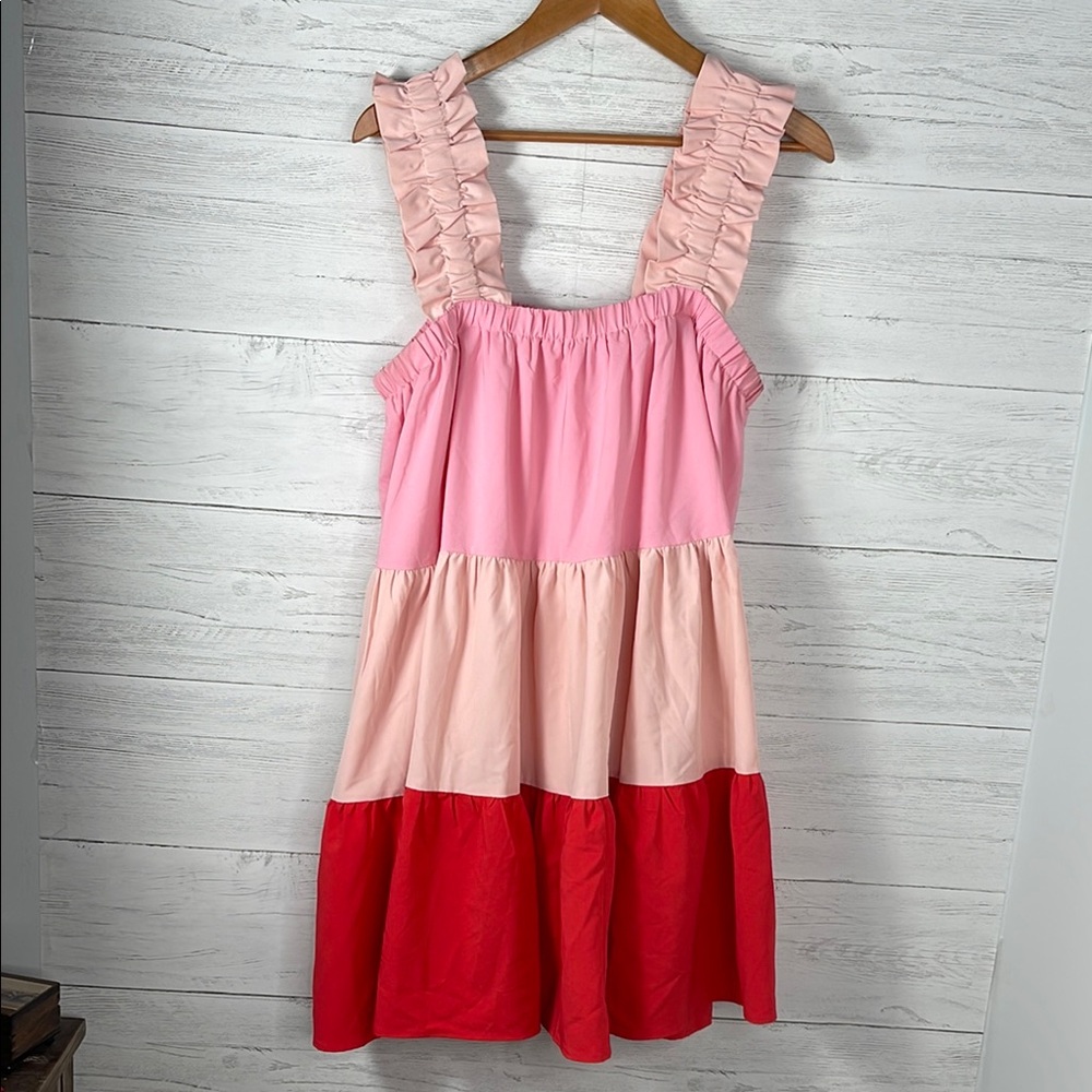 ENTRO Colorful Tiered Dress - Picture 1 of 4